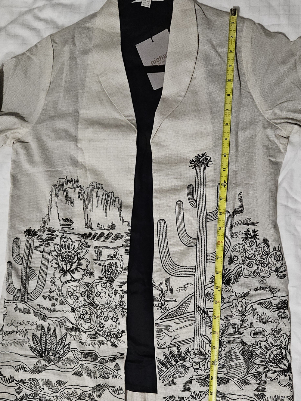 Women's Embroidered Open Front Jacket - Picture 4 of 7